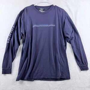 Kirra Long Sleeve Shirt Graphic Palm Tree Navy Blue Size‎ L